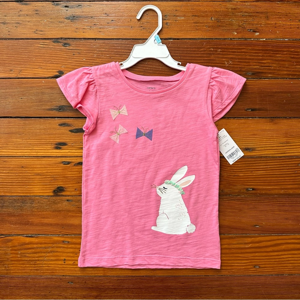 NWT Carter’s bunny & butterfly bows tshirt